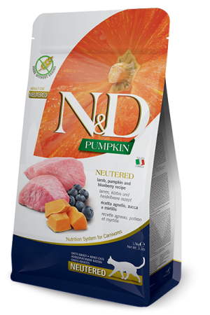 N&D NATURAL & DELICIOUS Cat Grain Free Lamb, Pumpkin & blueberry neutered 5kg